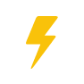 A yellow lightning bolt icon on a black background.